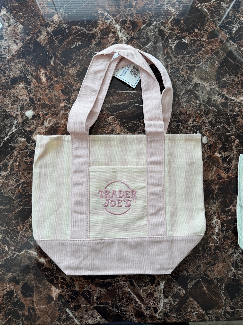 Trader Joe’s Limited Edition Pink Stripe Canvas Mini Tote